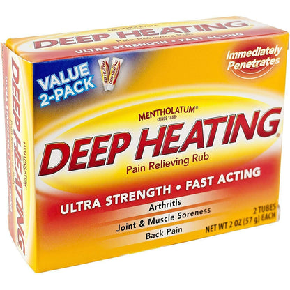 Mentholatum Deep Heating Pain Relieving Rub, Ultra Strength, 2 Tubes each, Pack of 5 - Maple Wellness Supplements