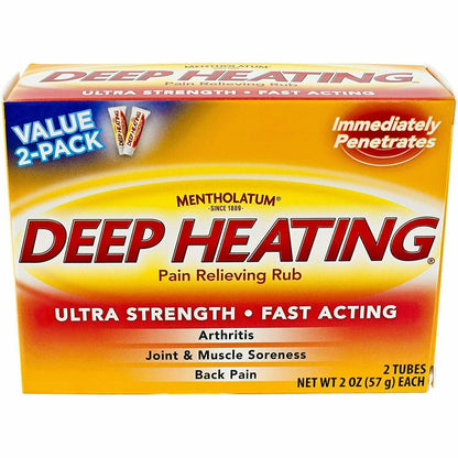 Mentholatum Deep Heating Pain Relieving Rub, Ultra Strength, 2 Tubes each, Pack of 5 - Maple Wellness Supplements
