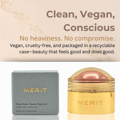 MERIT Flush Balm Cream Blush – Archival Cool Mauve | Hydrating Radiant Cheek & Lip Tint Stick with Vitamin E | Lightweight, Buildable, Vegan & Cruelty-Free Blush - Maple Wellness Supplements