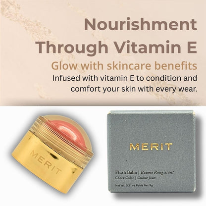 MERIT Flush Balm Cream Blush – Lusitano Soft Peach | Hydrating Radiant Cheek & Lip Tint Stick with Vitamin E | Lightweight, Buildable, Vegan & Cruelty-Free Blush - Maple Wellness Supplements