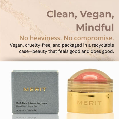 MERIT Flush Balm Cream Blush – Lusitano Soft Peach | Hydrating Radiant Cheek & Lip Tint Stick with Vitamin E | Lightweight, Buildable, Vegan & Cruelty-Free Blush - Maple Wellness Supplements