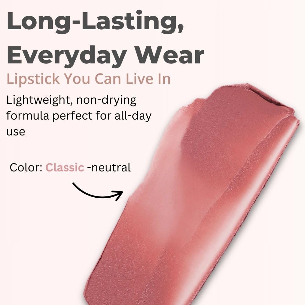 Merit Signature Lip Lightweight Matte Lipstick - 0.10 oz / 3 g (Classic (neutral), standard) - Maple Wellness Supplements