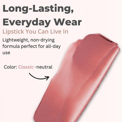 Merit Signature Lip Lightweight Matte Lipstick - 0.10 oz / 3 g (Classic (neutral), standard) - Maple Wellness Supplements