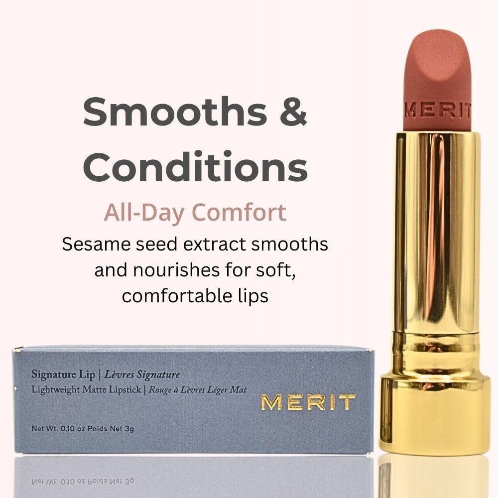 Merit Signature Lip Lightweight Matte Lipstick - 0.10 oz / 3 g (Classic (neutral), standard) - Maple Wellness Supplements