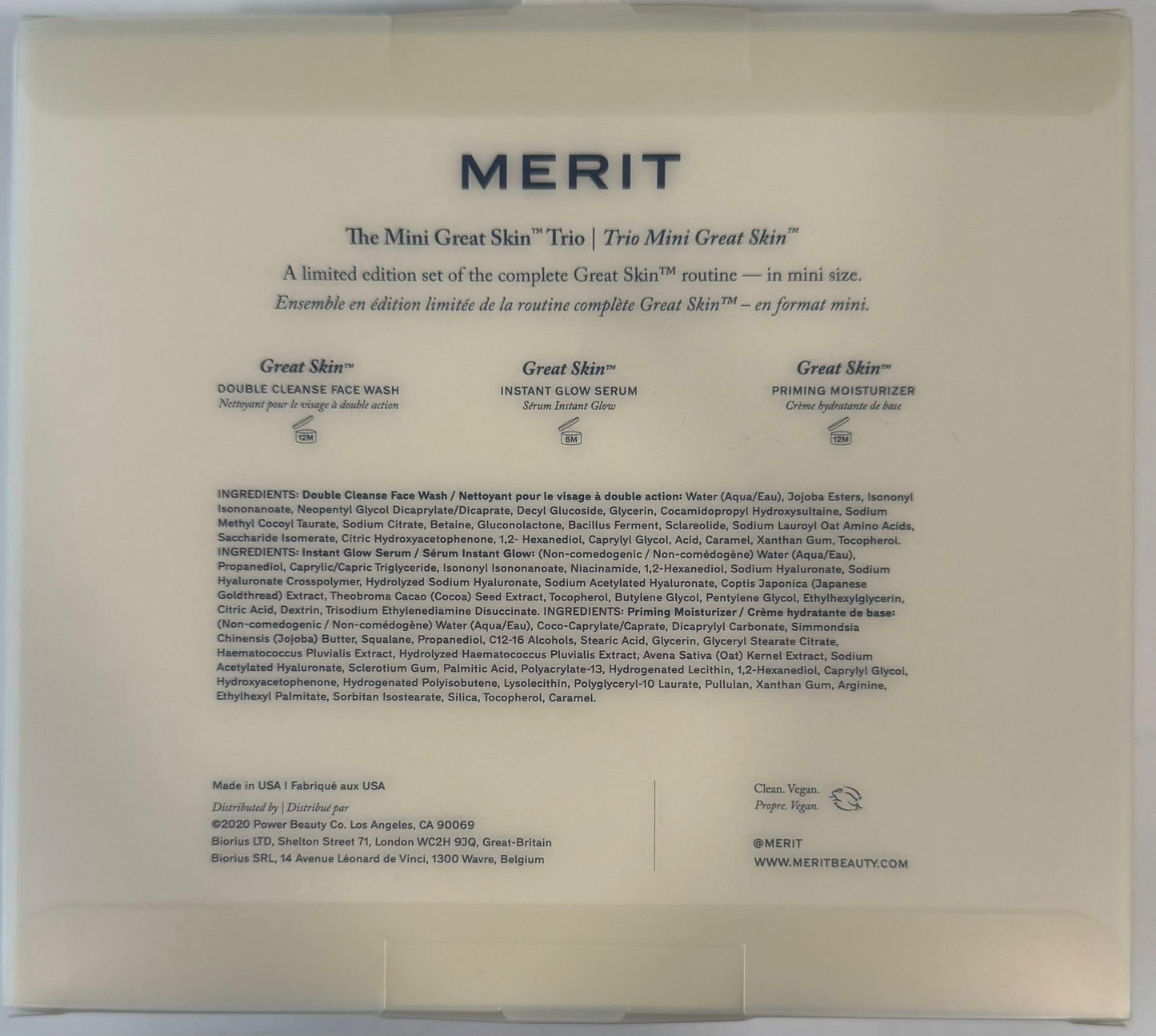 MERIT The Mini Great Skin Trio – Limited Edition Skincare Set with Double Cleanse Face Wash (15 ml), Instant Glow Serum (15 ml), and Priming Moisturizer (50 ml) - Maple Wellness Supplements