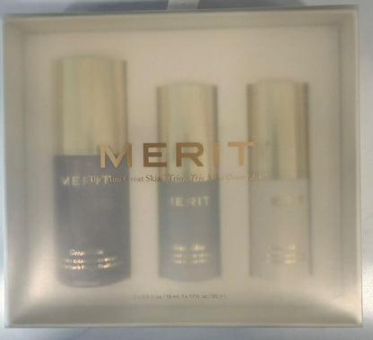 MERIT The Mini Great Skin Trio – Limited Edition Skincare Set with Double Cleanse Face Wash (15 ml), Instant Glow Serum (15 ml), and Priming Moisturizer (50 ml) - Maple Wellness Supplements