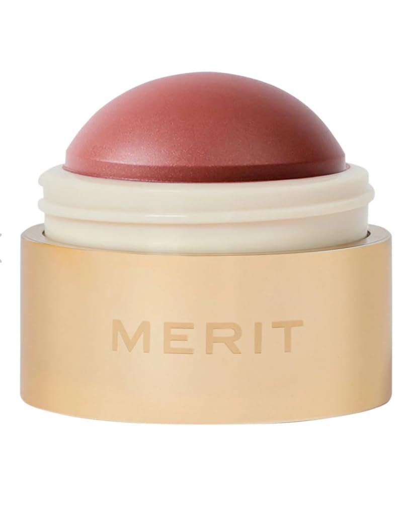 Merité Cheeky Cream Blush, Lightweight Buildable Color Balm with Vitamin E for Cheeks and Lips Flush Balm Cream Blush (0.31oz) (Cheeky - Cool Pink) - Maple Wellness Supplements