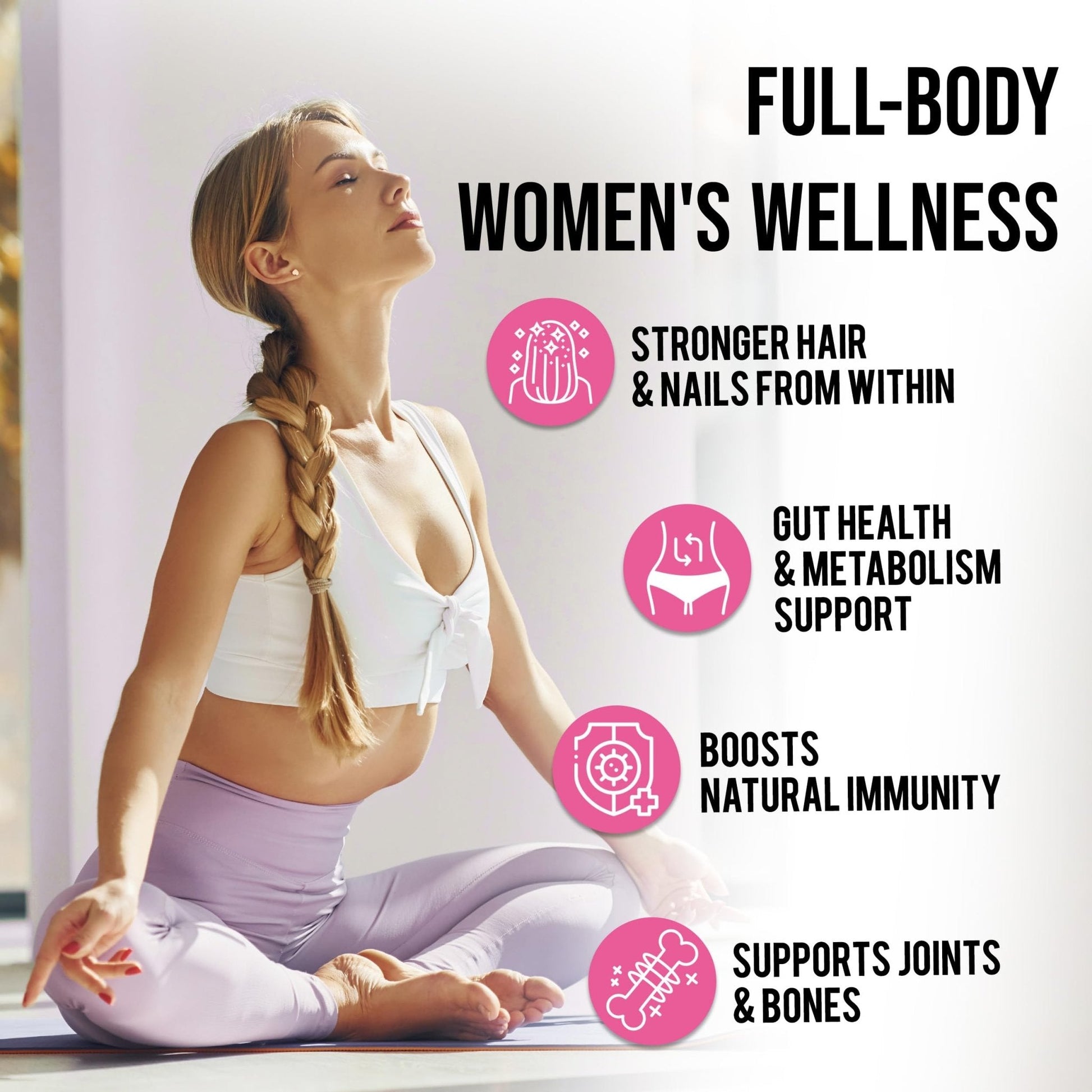 MERRY VITA Collagen for Women – Hydrolyzed Multi Collagen Peptides Types I, II, III, V & X – Collagen Supplement with Vitamin C, Biotin & Hyaluronic Acid – Grass Fed, Non-GMO, 240 Capsules - Maple Wellness Supplements