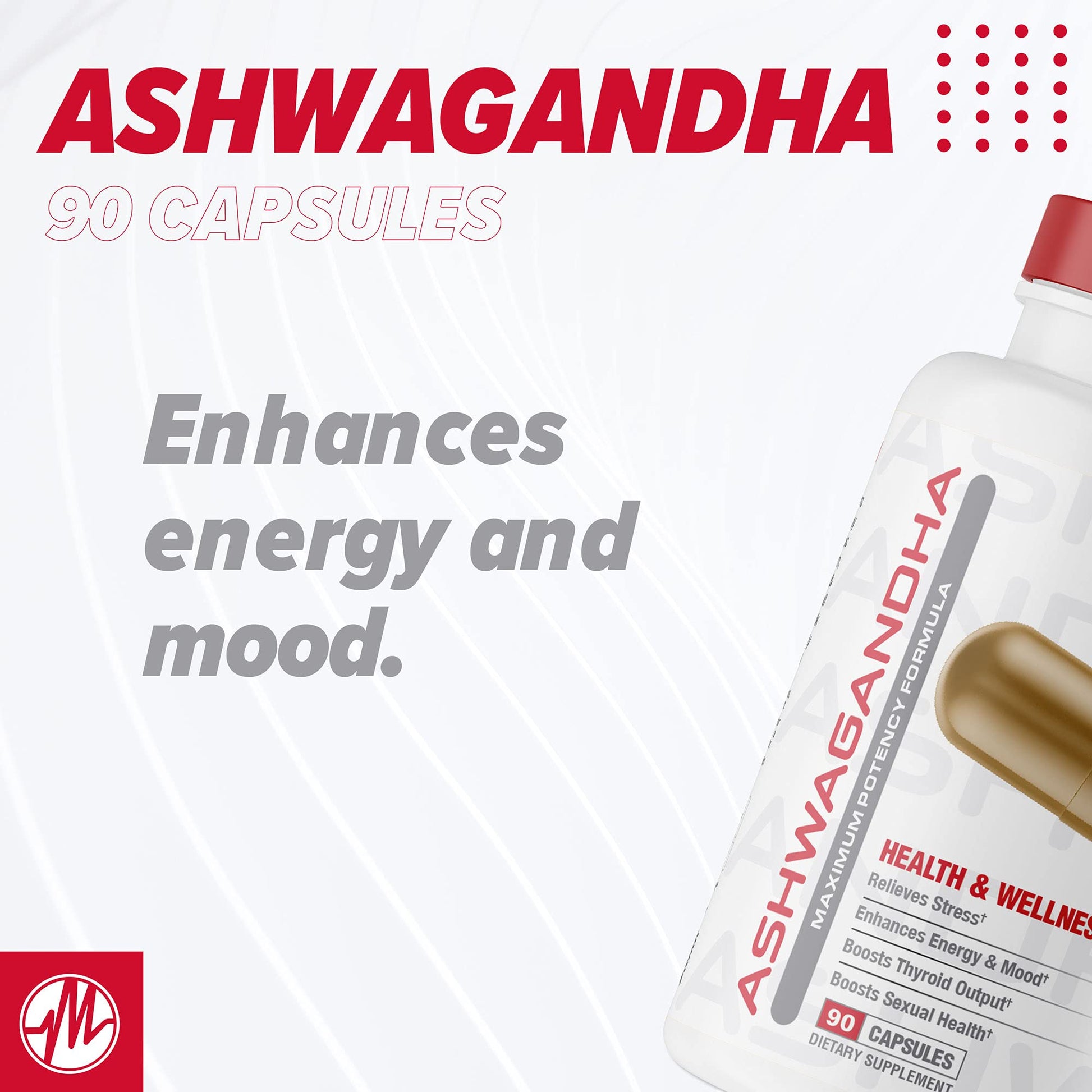Metabolic Nutrition Ashwagandha 2200mg Made with Organic Ashwagandha Powder and Black Pepper Extract, 90 Vegan Capusles - Maple Wellness Supplements
