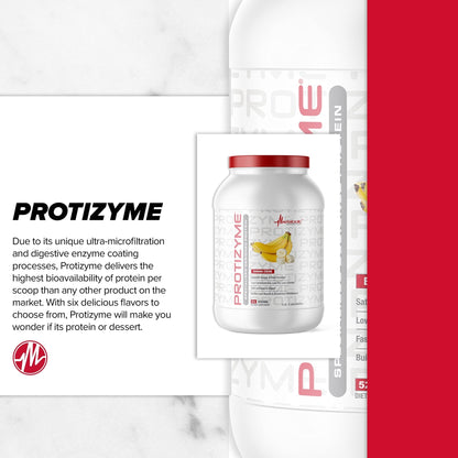 Metabolic Nutrition, Protizyme, 100% Whey Protein Powder, High Protein, Low Carb - Maple Wellness Supplements