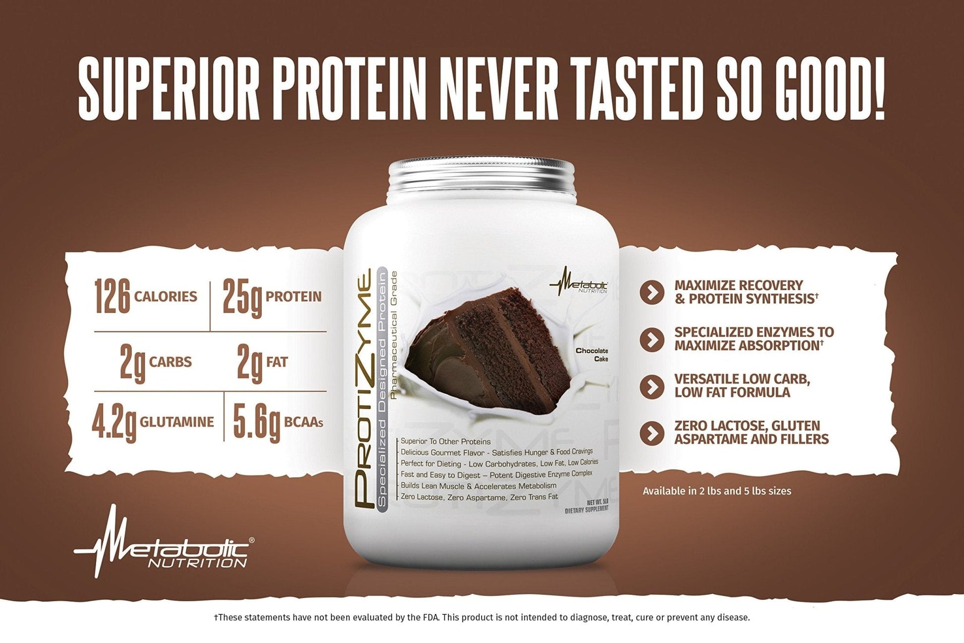 Metabolic Nutrition | Protizyme | 100% Whey Protein Powder | High Protein, Low Carb - Maple Wellness Supplements
