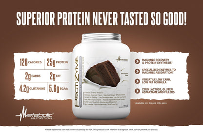 Metabolic Nutrition | Protizyme | 100% Whey Protein Powder | High Protein, Low Carb - Maple Wellness Supplements