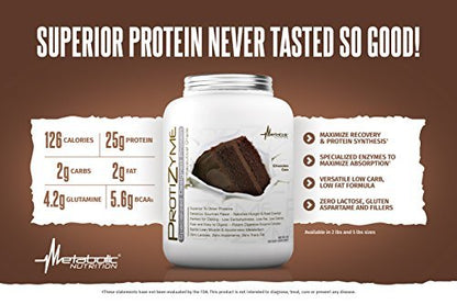 Metabolic Nutrition, Protizyme, 100% Whey Protein Powder, High Protein, Low Carb - Maple Wellness Supplements