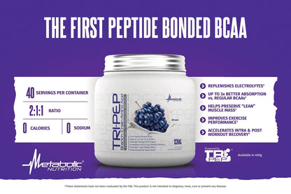 Metabolic Nutrition - TRIPEP - Tri-Peptide Branch Chain Amino Acid, BCAA Powder - Maple Wellness Supplements