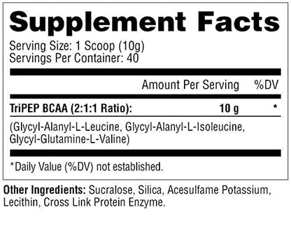Metabolic Nutrition - TRIPEP - Tri-Peptide Branch Chain Amino Acid, BCAA Powder - Maple Wellness Supplements