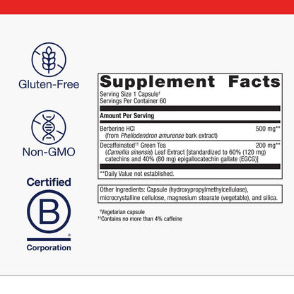 Metagenics Berberine GT - Berberine Supplement 500 mg - Supports Heart Health, Healthy Cholesterol, Triglyceride & Carbohydrate Metabolism - Maple Wellness Supplements