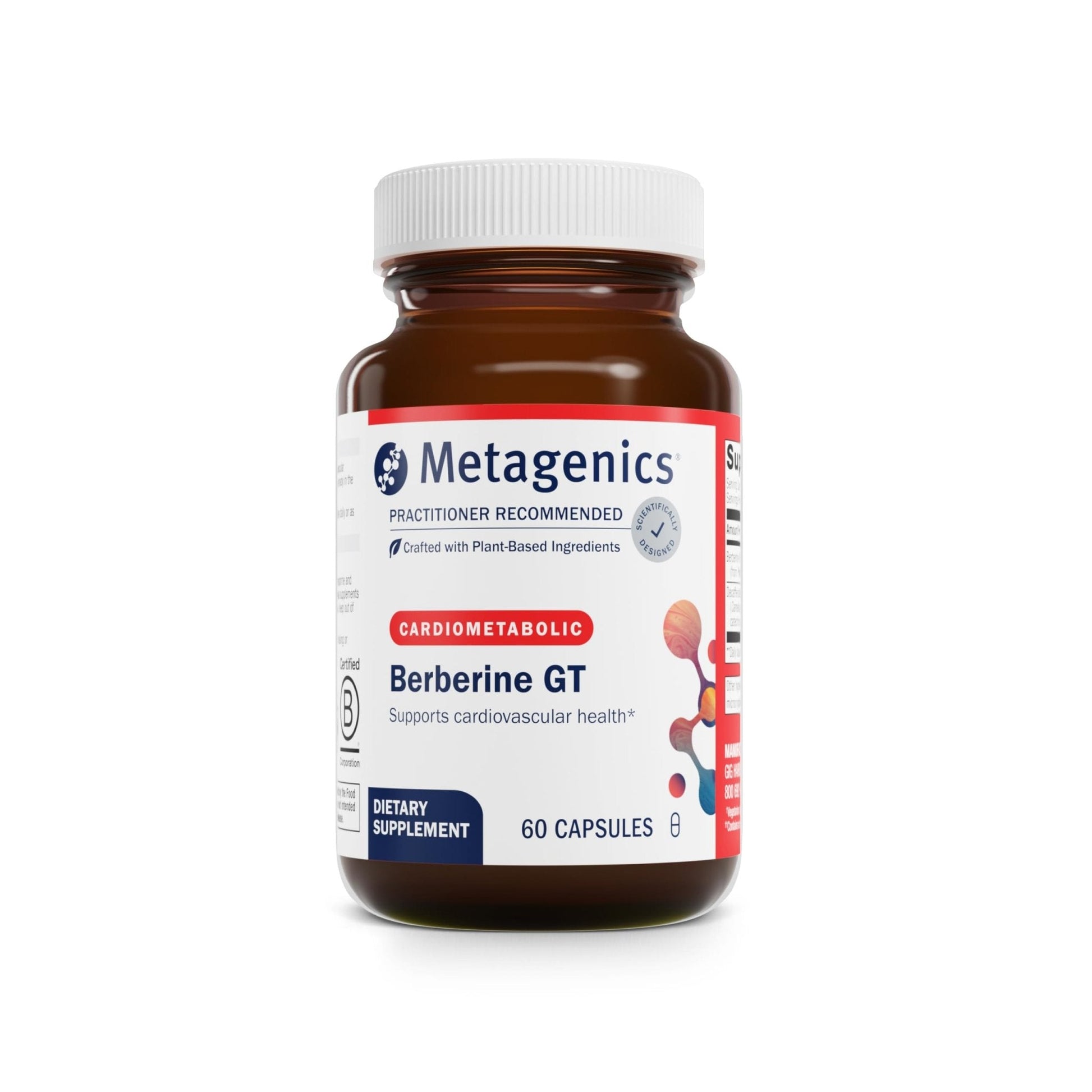Metagenics Berberine GT - Berberine Supplement 500 mg - Supports Heart Health, Healthy Cholesterol, Triglyceride & Carbohydrate Metabolism - Maple Wellness Supplements