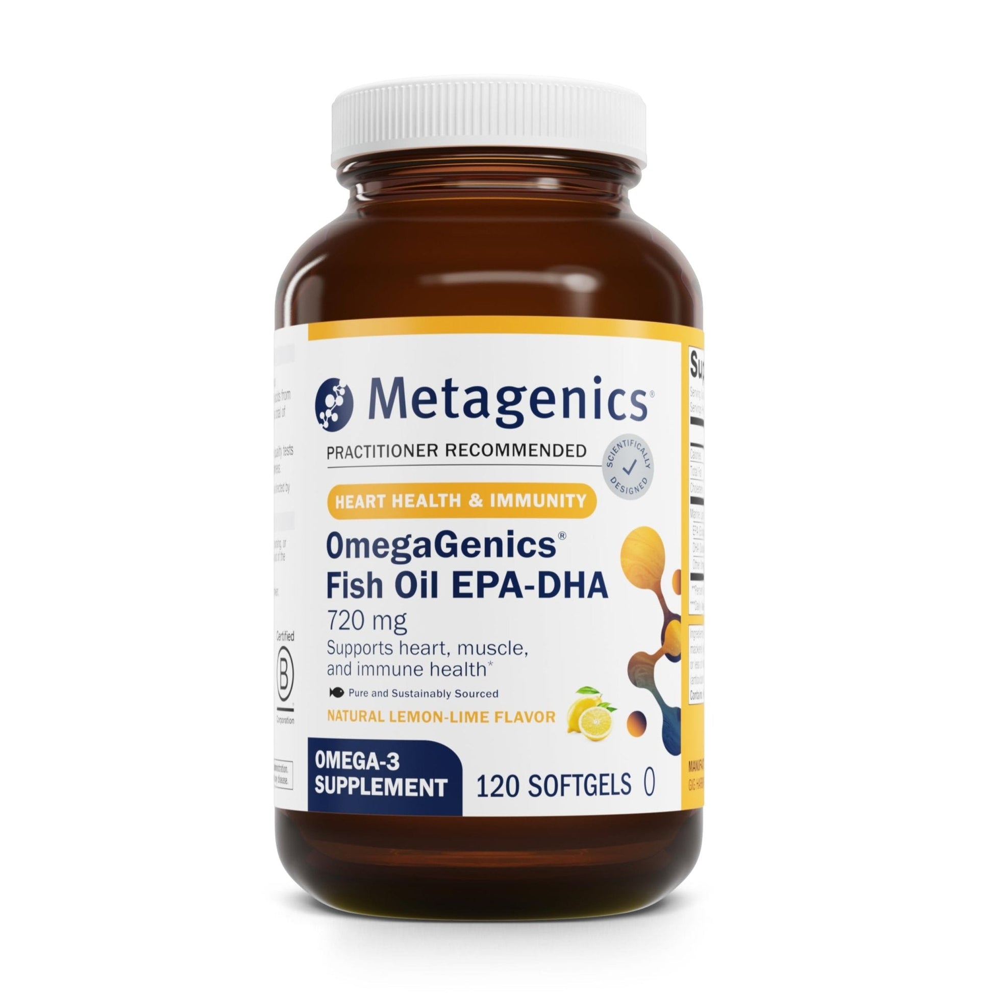 Metagenics OmegaGenics Fish Oil EPA-DHA 720 mg - High Potency Omega-3 Supplement* - Supports Heart, Joint, Brain & Immune Health* - Maple Wellness Supplements