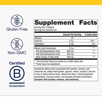 Metagenics OmegaGenics Fish Oil EPA-DHA 720 mg - High Potency Omega-3 Supplement* - Supports Heart, Joint, Brain & Immune Health* - Maple Wellness Supplements