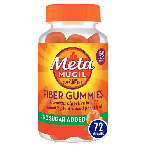 Metamucil Daily Fiber Gummies, Orange Flavored, No Sugar Added, 5g Prebiotic Plant - Maple Wellness Supplements