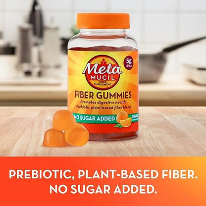 Metamucil Fiber Supplement Gummies, Sugar Free Orange Flavor, 5g Prebiotic Plant Based - Maple Wellness Supplements