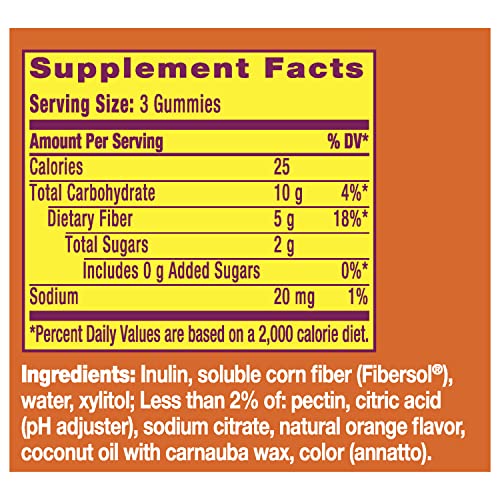 Metamucil Fiber Supplement Gummies, Sugar Free Orange Flavor, 5g Prebiotic Plant Based - Maple Wellness Supplements