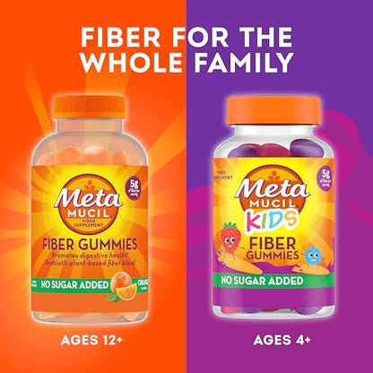 Metamucil Fiber Supplement Gummies, Sugar Free Orange Flavor, 5g Prebiotic Plant Based - Maple Wellness Supplements