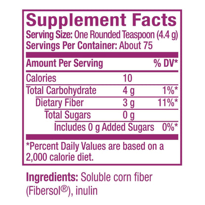Metamucil Fiber Supplement, Unflavored Clear Mixing Powder, No Grit, No Sugar Added, Plant Based Prebiotic Fiber Supplement - Maple Wellness Supplements