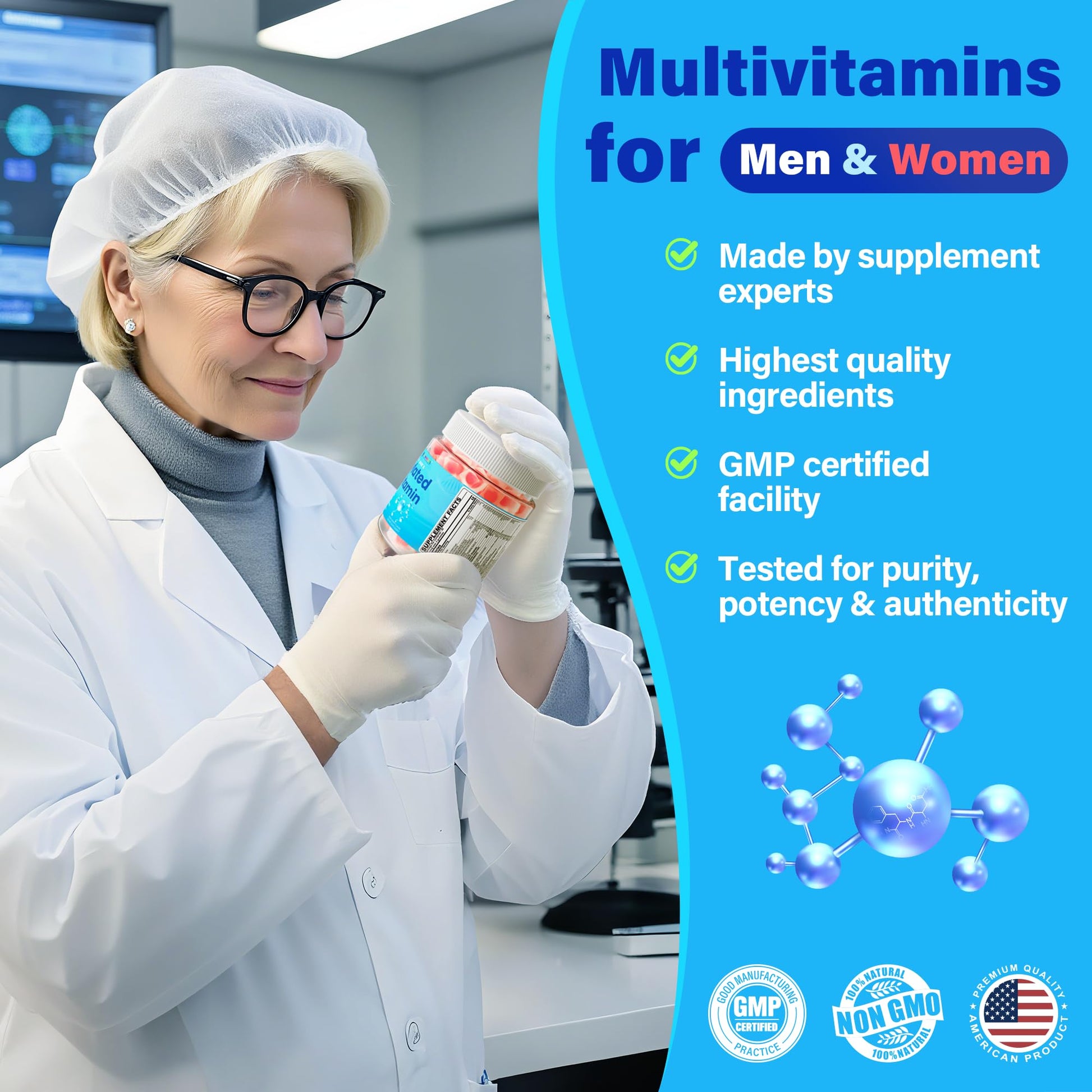 Methylated Multivitamin for Women & Men Gummies w/ Omega-3, Calcium, D3 K2, Methylfolate & B12, TMG, Daily Vitamins, Mag, CoQ10, Probiotic for 18 30 40 50 60 70+, Overall Health - Vegan, Sugar Free - Maple Wellness Supplements