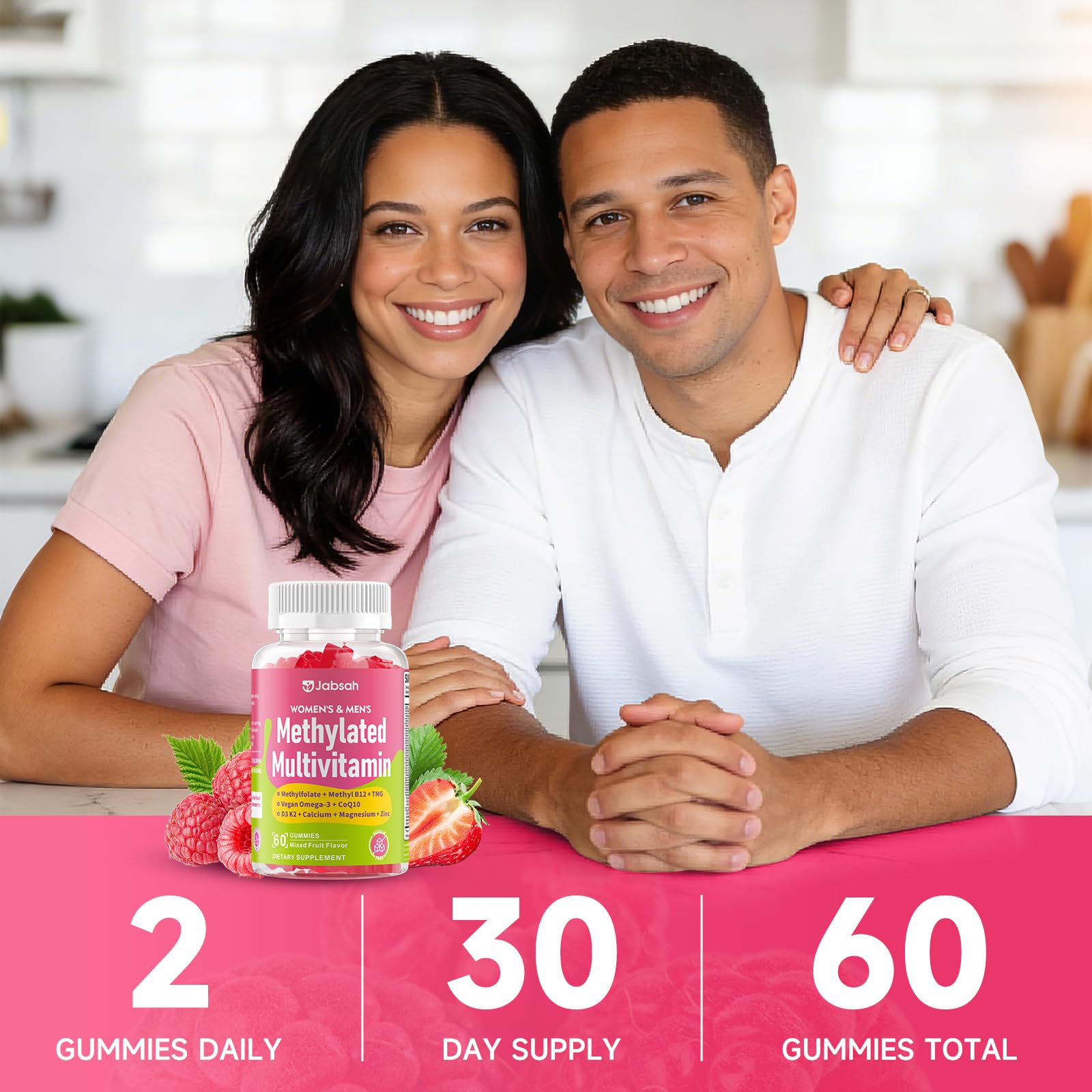 Methylated Vitamin B Complex Gummies for Women & Men, Multivitanins Gummy with Vitamin A, C ,E, Methylfolate & B12, TMG, Calcium, D3 K2 - Maple Wellness Supplements
