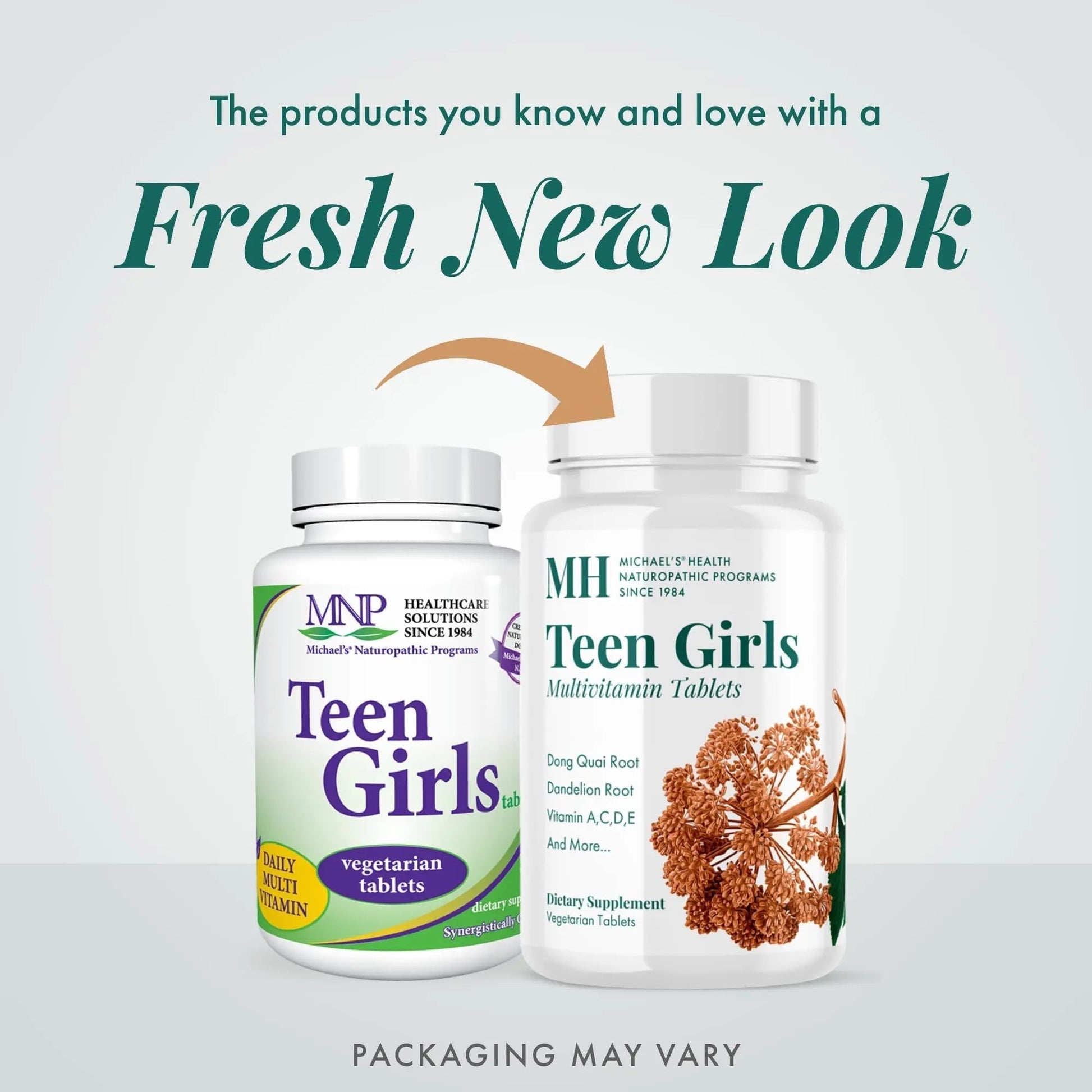 MICHAEL'S Health Naturopathic Programs Teen Girls Multivitamin - 90 Vegetarian Tablets - with B Complex Vitamins - Maple Wellness Supplements