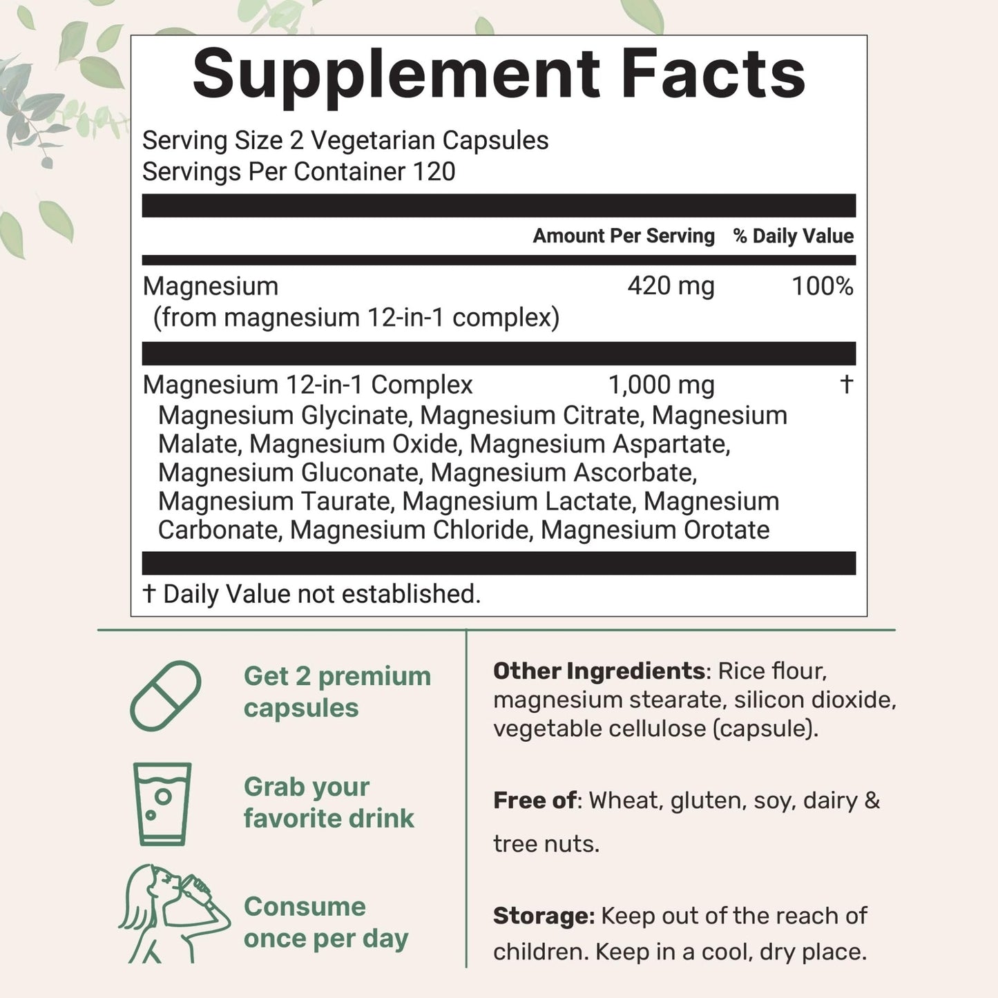 Micro Ingredients 12‑in‑1 Magnesium Complex 1000 mg, 240 Capsules – Magnesium Glycinate, Citrate, Taurate, Malate & More – High Absorption Formula for Men & Women – Chelated & Purified - Maple Wellness Supplements