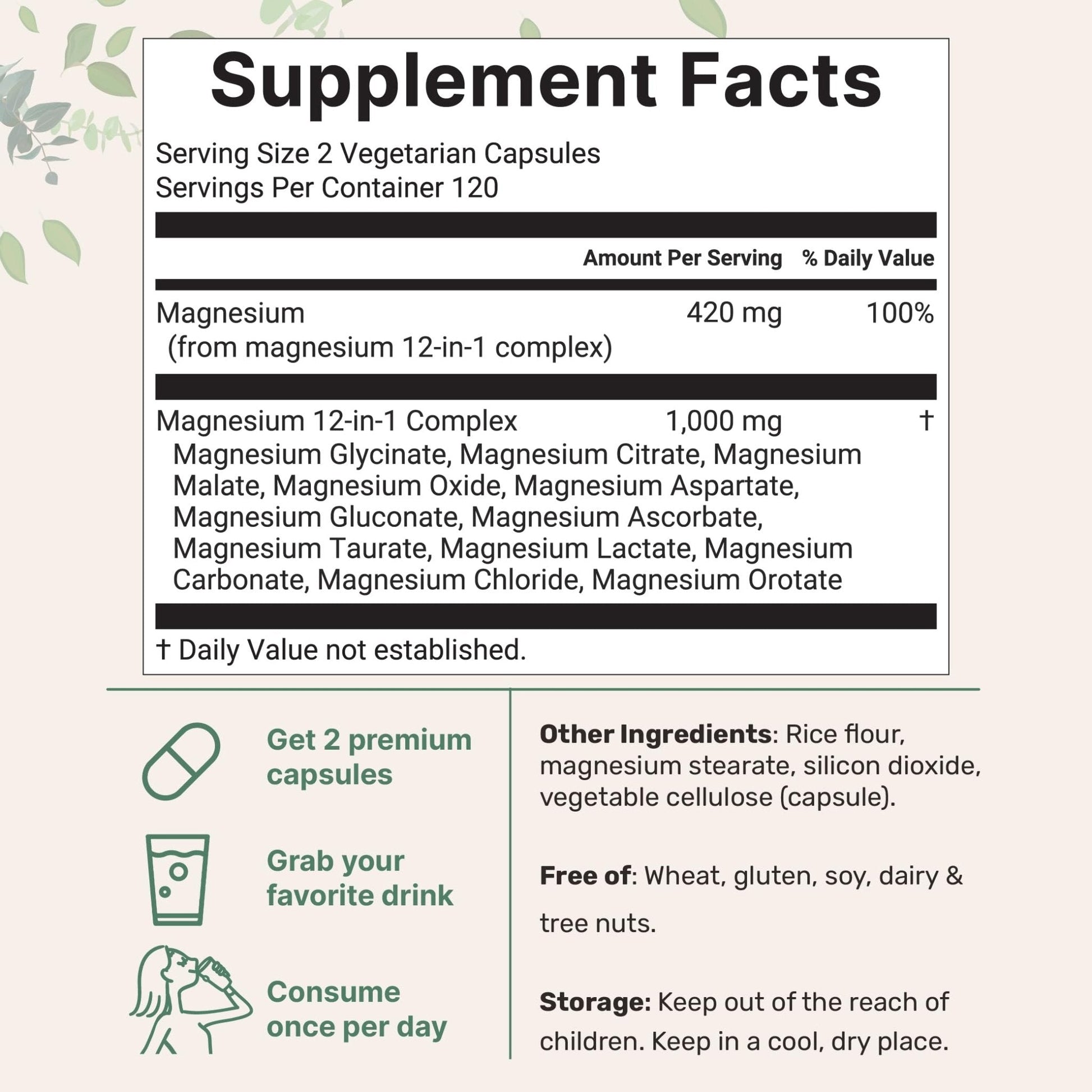 Micro Ingredients 12‑in‑1 Magnesium Complex 1000 mg, 240 Capsules – Magnesium Glycinate, Citrate, Taurate, Malate & More – High Absorption Formula for Men & Women – Chelated & Purified - Maple Wellness Supplements