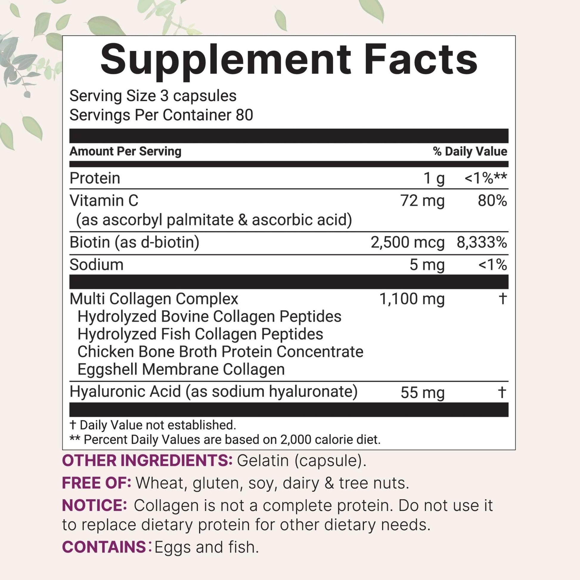 Micro Ingredients 2 Pack Multi Collagen Pills for Women & Men, 480 Capsules | Type I, II, III, V, X | Hydrolyzed Protein Peptides with Biotin, Hyaluronic Acid, & Vitamin C | Keto & Paleo Friendly - Maple Wellness Supplements