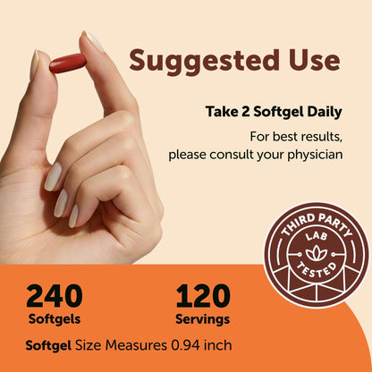 Micro Ingredients CoQ10 400 mg Per Serving, 240 Softgels | Made with Coconut MCT Oil | Coenzyme Q10 (Ubiquinone) | Non-GMO - Maple Wellness Supplements