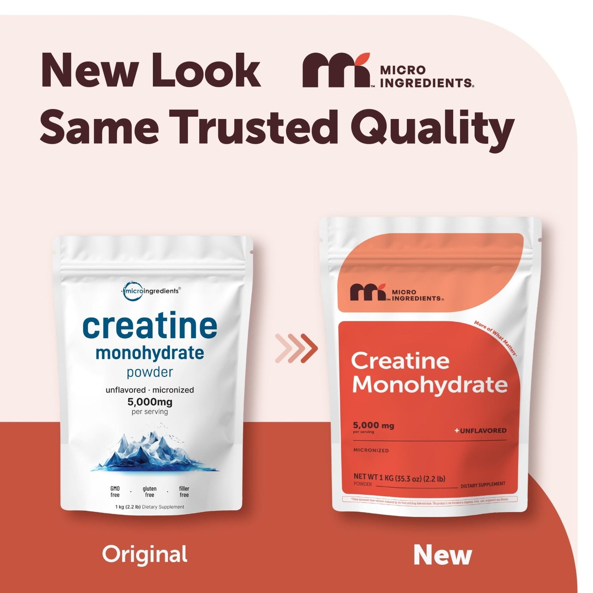 Micro Ingredients Creatine Monohydrate Powder 1 kg (2.2 Lbs), 5000mg Per Serv, Micronized Creatine Powder, Unflavored, No Filler, Keto & Vegan, Easy Dissolve, Pre Workout for Women & Men* - Maple Wellness Supplements