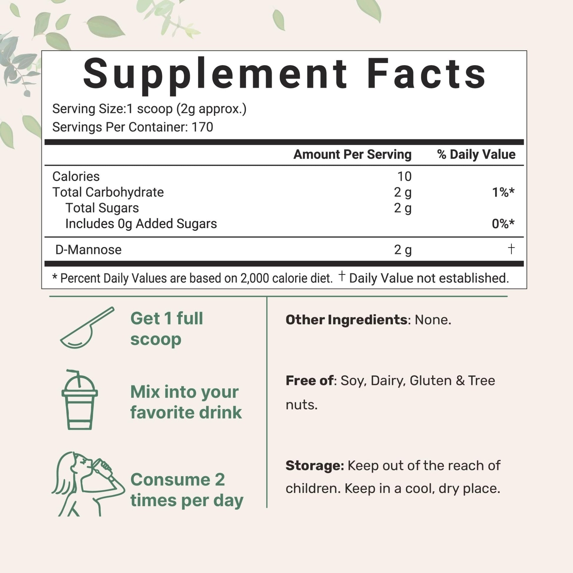 Micro Ingredients D Mannose Powder, Pure Mannose Supplement, Quick Water Soluble, Support Urinary Tract Cleanse & Bladder Health, Premium Mannose - Maple Wellness Supplements