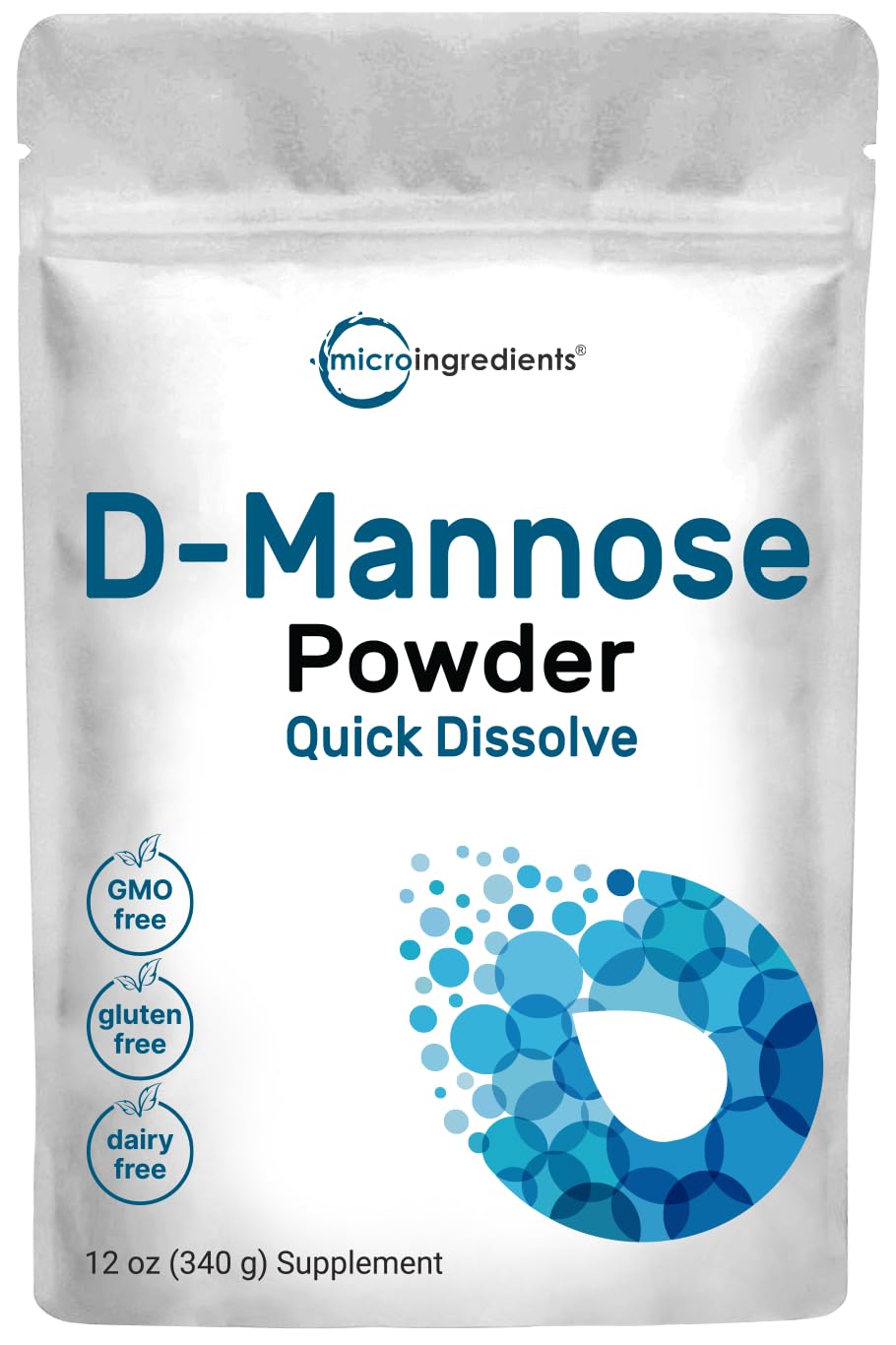 Micro Ingredients D Mannose Powder, Pure Mannose Supplement, Quick Water Soluble, Support Urinary Tract Cleanse & Bladder Health, Premium Mannose - Maple Wellness Supplements