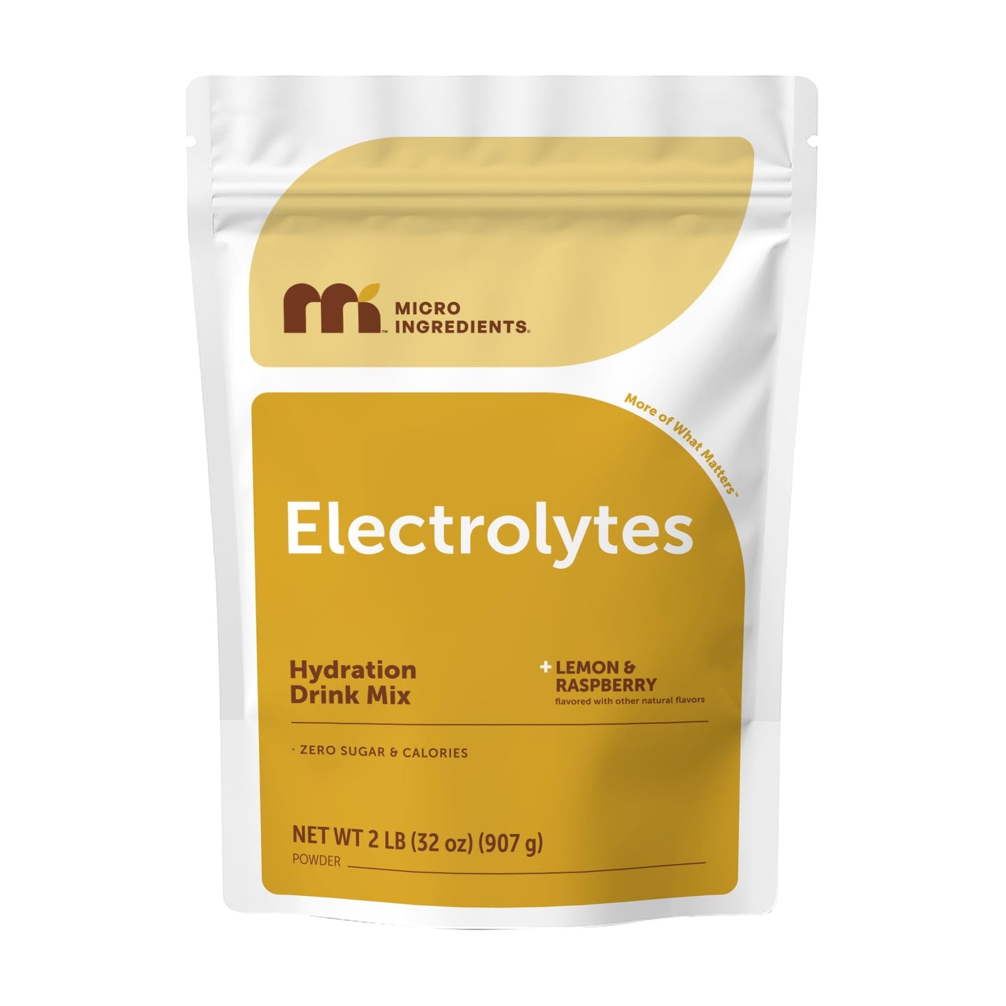 Micro Ingredients Electrolyte Powder, 2 lbs (139 Servings) | Lemon Raspberry Flavor | High Potassium (1,000mg) + Coconut Water & Real Lemon Juice - Maple Wellness Supplements