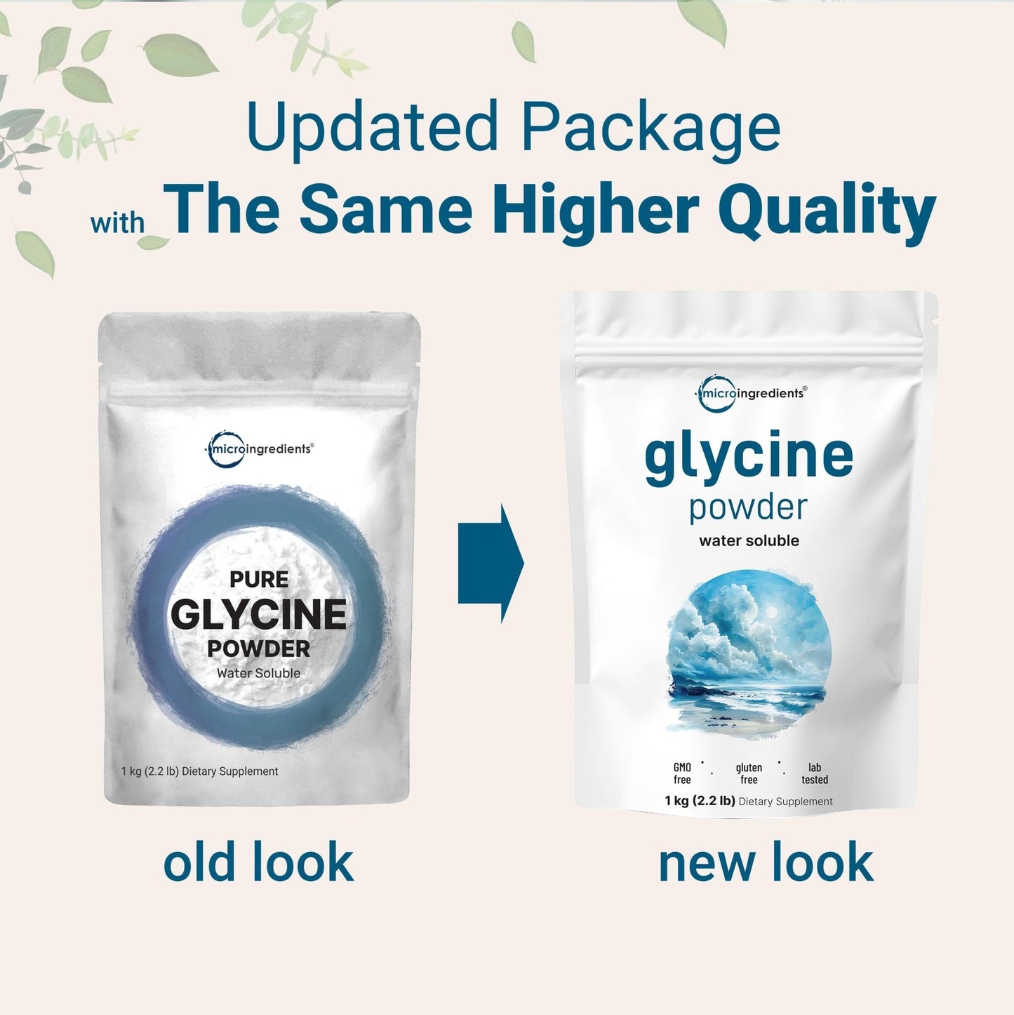 Micro Ingredients Glycine Powder, 1KG (2.2 Pounds), Glycine 1000mg Per Serving, Water Soluble and Products of USA - Maple Wellness Supplements