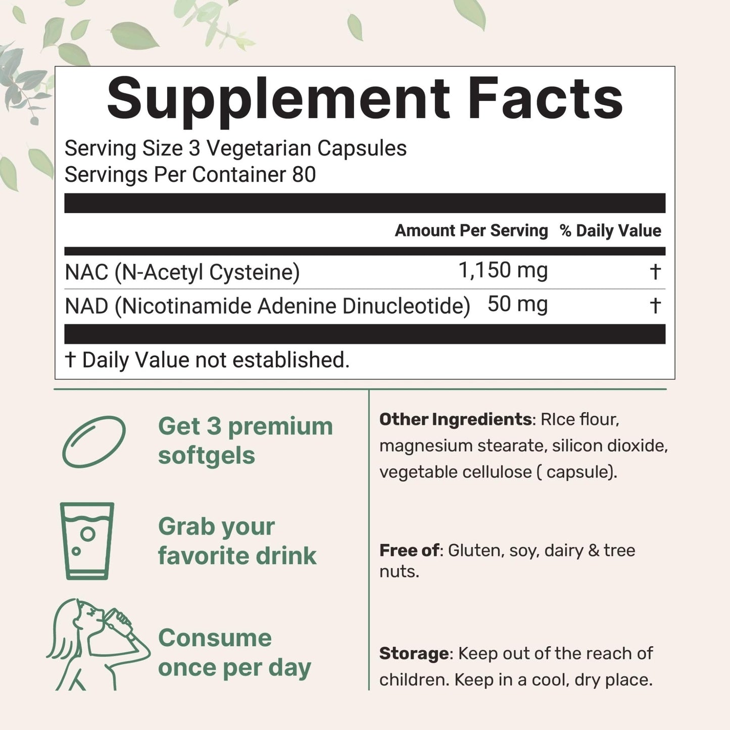 Micro Ingredients NAC with NAD+, 240 Vegetarian Capsules | 1,200 mg Per Serving | 2-in-1 N-Acetyl-L-Cysteine with Nicotinamide Adenine Dinucleotide - Maple Wellness Supplements
