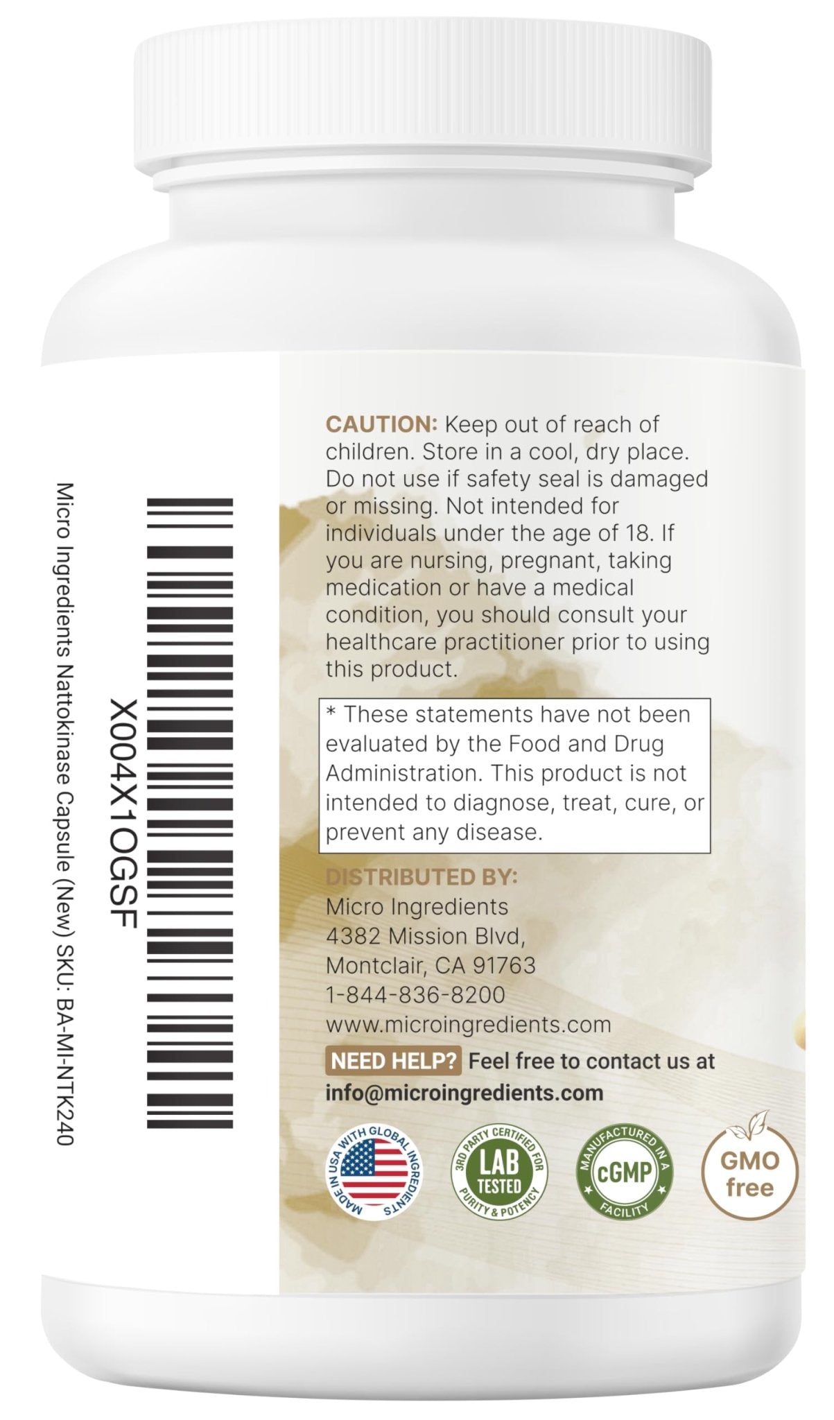 Micro Ingredients Nattokinase 10,000 FU Per Serving (Natural Natto Extract), 240 Vegetarian Capsules | with CoQ10, Turmeric, Aged Garlic & Pine Bark Extract - Maple Wellness Supplements
