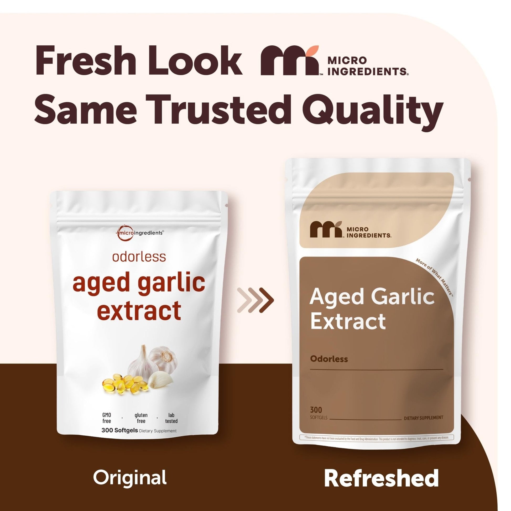 Micro Ingredients Odorless Garlic, 300 Softgels | 2 Years Aged Garlic Extract | Grown Allium Sativum Bulb - Maple Wellness Supplements