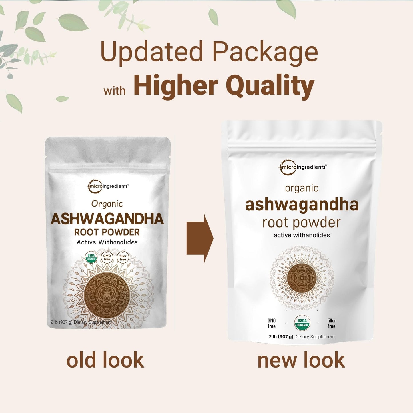 Micro Ingredients Organic Ashwagandha Root Powder | 2 Pound, No Filler, No Additives, Highly Purified | Active Withanolides, Adaptogenic Ayurvedic Herbal Supplements, Gluten Free, India Origin - Maple Wellness Supplements