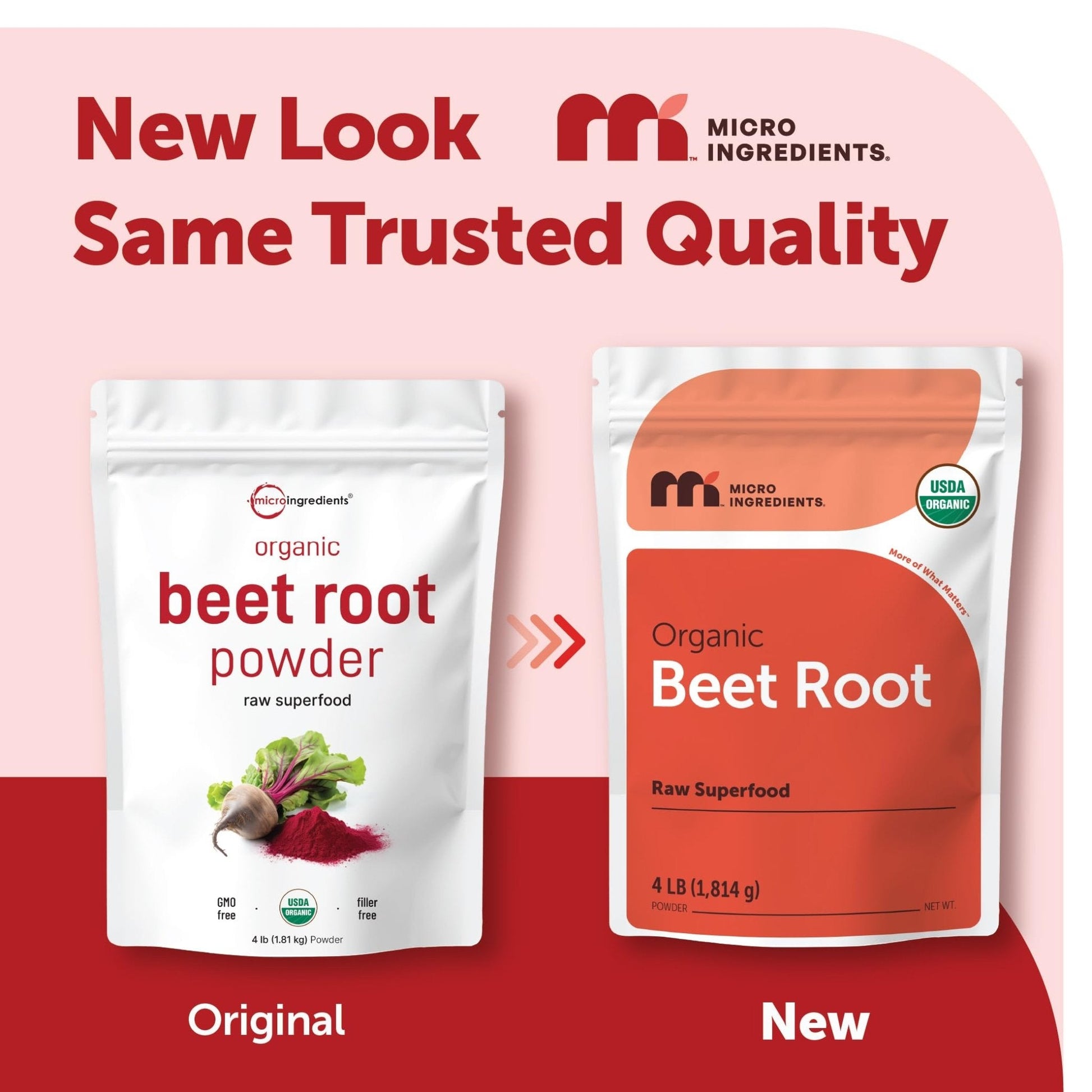 Micro Ingredients Organic Beet Root Powder, 4 Pounds | Cold Pressed, Water Soluble, High Concentrated Raw Beetroot Supplement | Natural Nitric Oxide Superfood Drink Mix - Maple Wellness Supplements