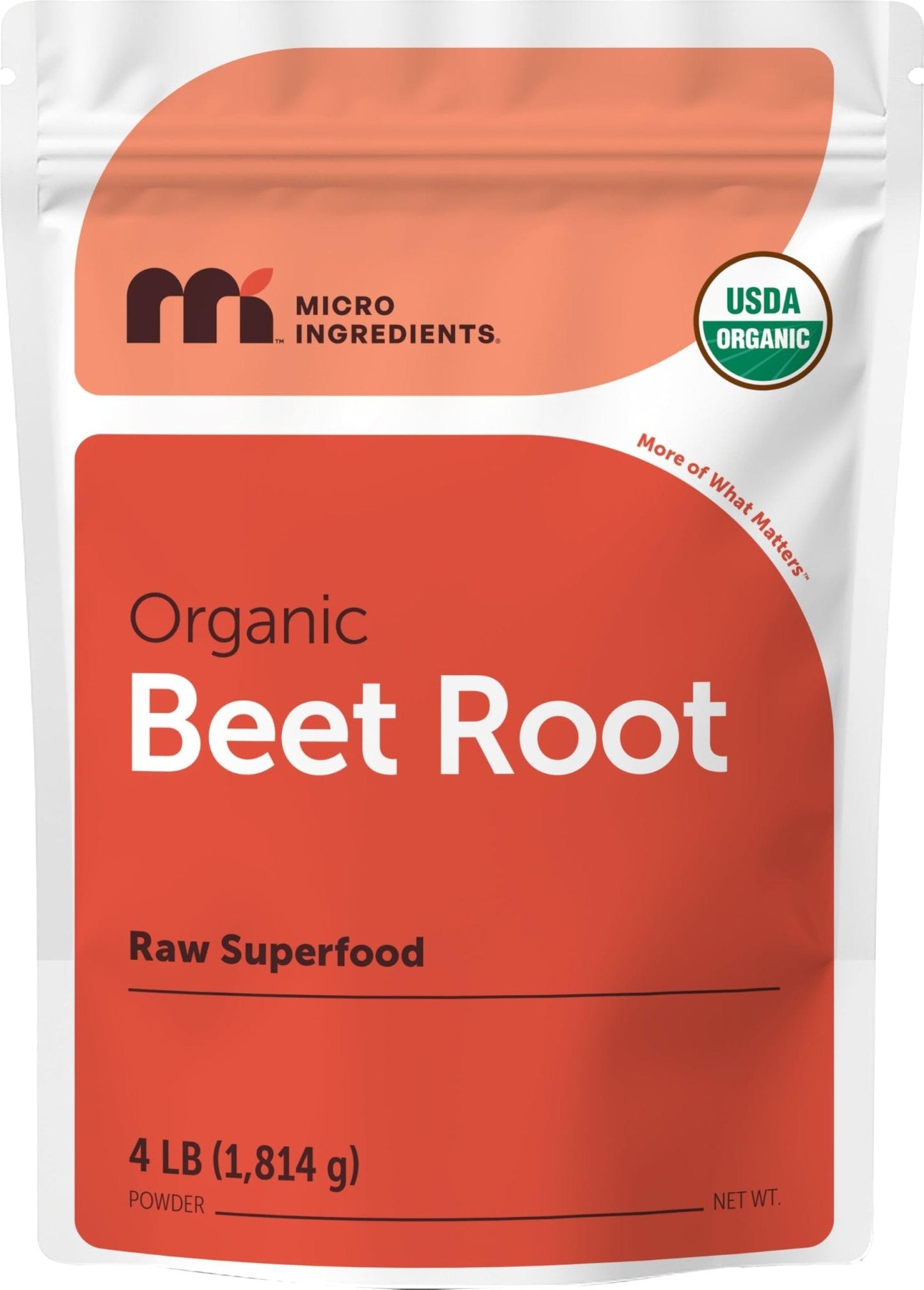 Micro Ingredients Organic Beet Root Powder, 4 Pounds | Cold Pressed, Water Soluble, High Concentrated Raw Beetroot Supplement | Natural Nitric Oxide Superfood Drink Mix - Maple Wellness Supplements