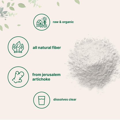 Micro Ingredients Organic Inulin FOS Fiber Powder, 2.2 lbs | Quick Water-Soluble Prebiotic | Natural Fiber for Smoothies & Drinks | Vegan Friendly, Dissolves Clear - Maple Wellness Supplements