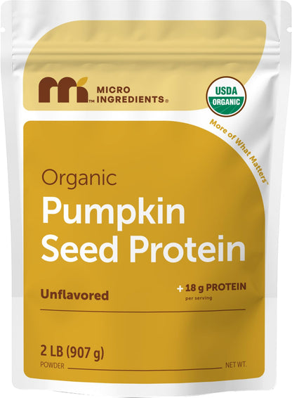Micro Ingredients Organic Pumpkin Seed Protein Powder, 2lb | Raw Plant-Based Protein | Single-Ingredient Powder | Smooth Texture & Versatile Use | Non-GMO, Soy Free - Maple Wellness Supplements