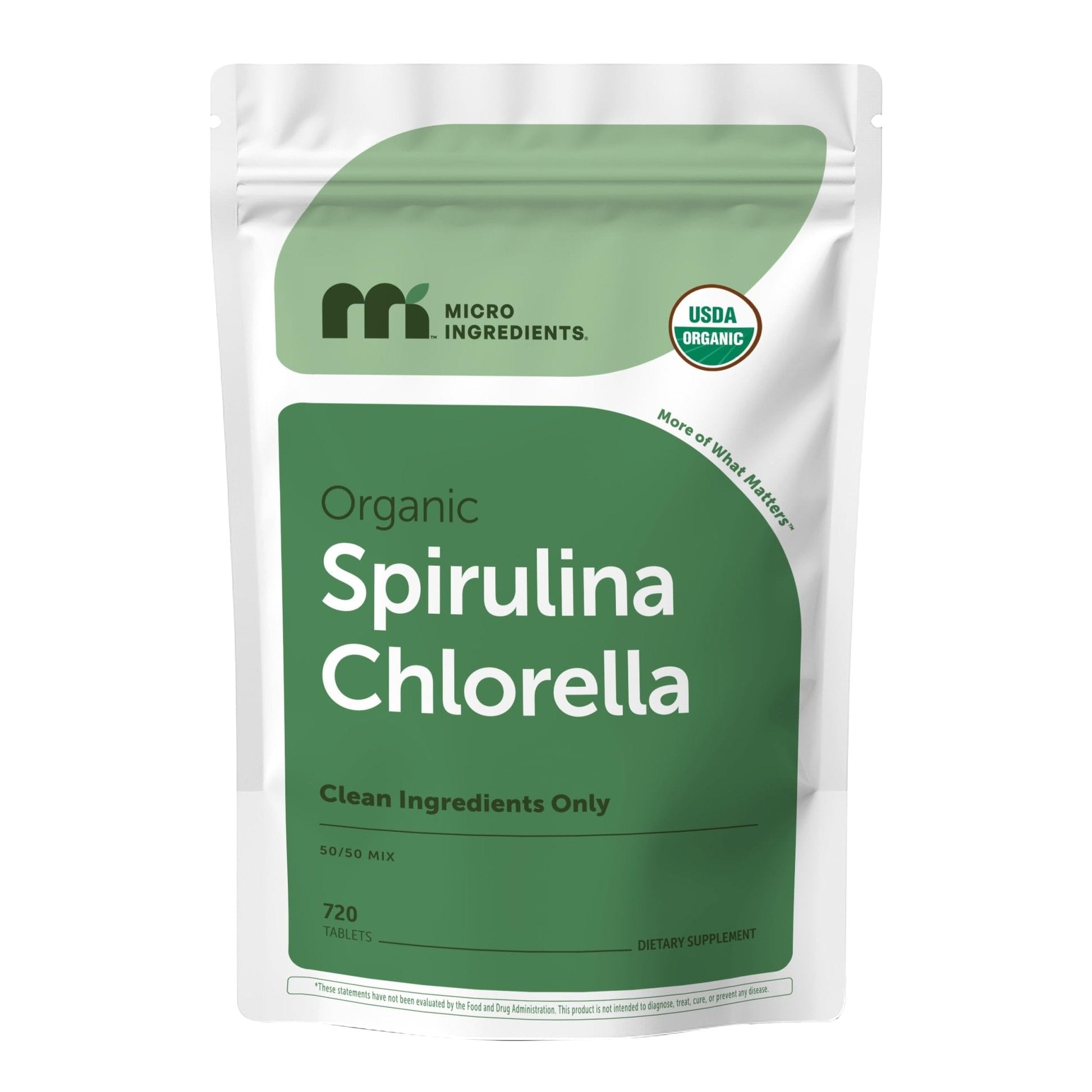 Micro Ingredients Organic Spirulina Chlorella Tablets, 720 Count | 4 Month Supply | 50/50 Algae Blend | Broken Cell Wall | Non-GMO, Filler Free - Maple Wellness Supplements