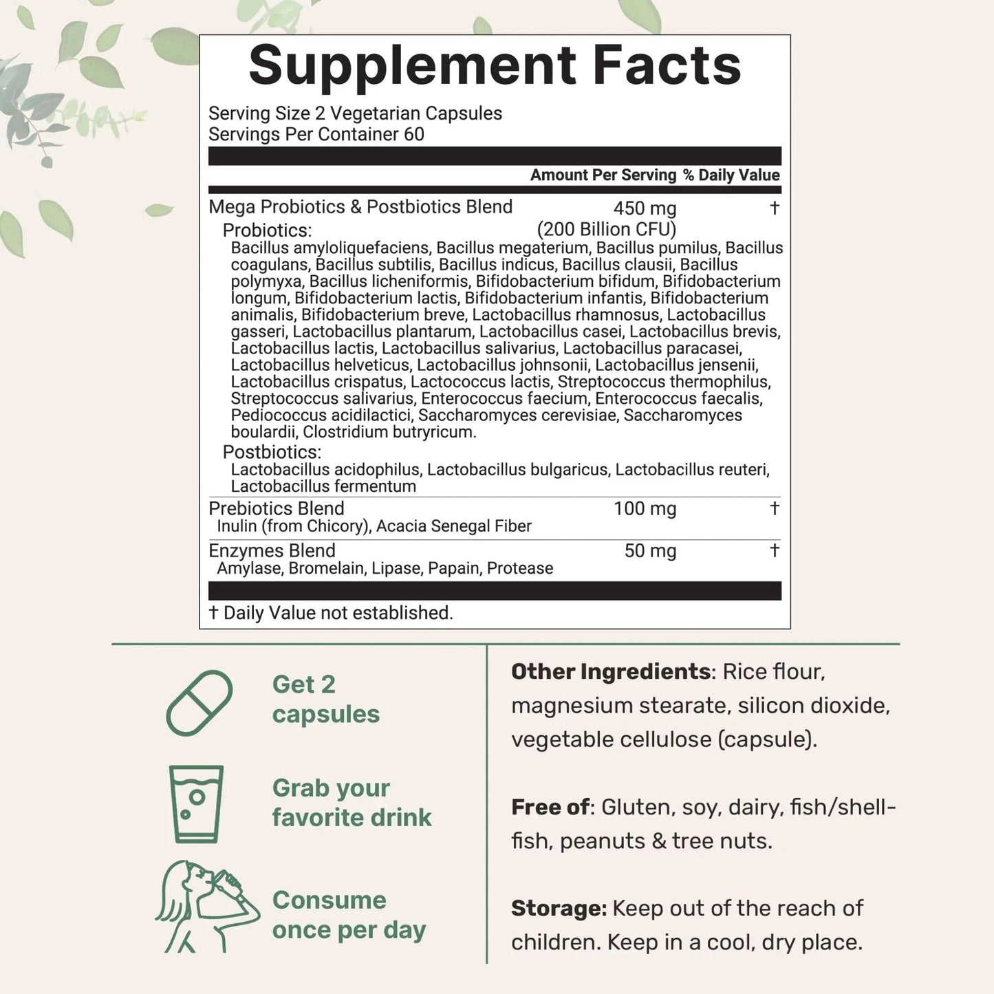 Micro Ingredients Probiotics 200 Billion CFU, 120 Veggie Capsules | Mega Probiotics for Men & Women | 40 Strains with Prebiotics, Postbiotics & Digestive Enzymes | Gut, Immune & Digestive Health - Maple Wellness Supplements